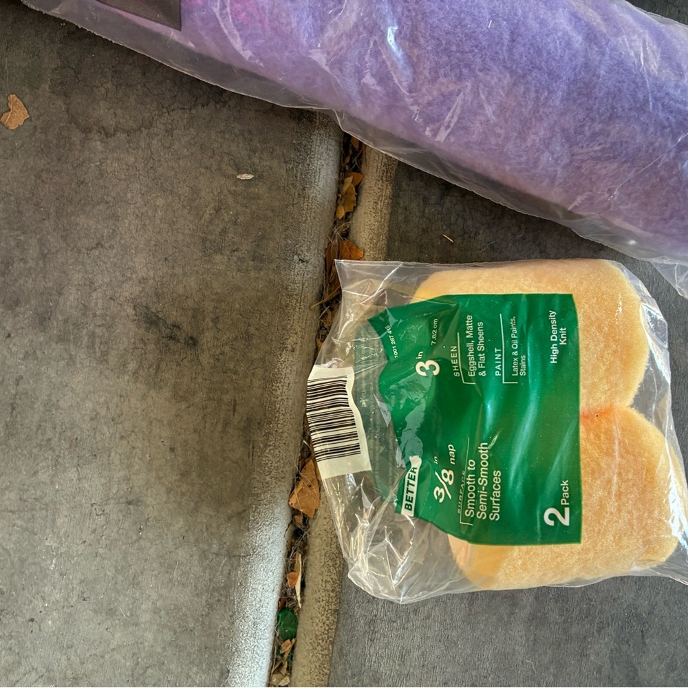 IKEA Purple Yoga Mat and Yellow Sponges rollers